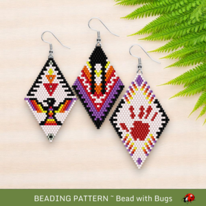FIRST NATIONS SERIES:  Brick Stitch Beaded Earrings Pattern by Bead with Bugs