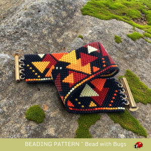 FLAMING PAINT CHIPS: A Peyote Stitch Beaded Bracelet Pattern by Bead with Bugs