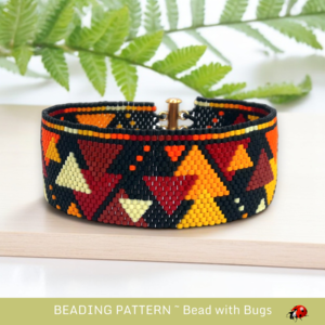 FLAMING PAINT CHIPS: A Peyote Stitch Beaded Bracelet Pattern by Bead with Bugs