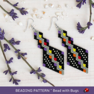 Brick Stitch Beaded Earrings Pattern by Bead with Bugs, Flash, Shaped Earrings, PDF