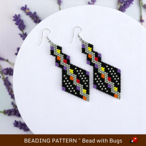 Brick Stitch Beaded Earrings Pattern by Bead with Bugs, Flash, Shaped Earrings, PDF
