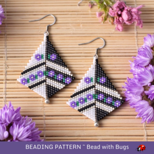 FLOWER POWER: Peyote Stitch Earring Pattern by Bead with Bugs