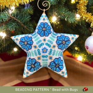 FORGET-ME-NOT: 3D Beaded Peyote Star Pattern by Bead with Bugs