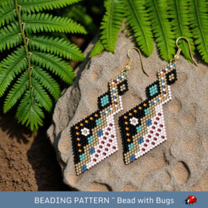 GOLDEN MILE:  Brick Stitch Beaded Earrings Pattern by Bead with Bugs