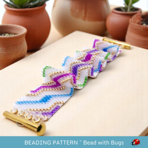 HAPPY DANCE: A Peyote Stitch Beaded Bracelet Pattern by Bead with Bugs
