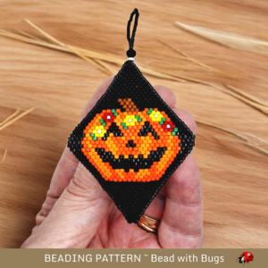 HAPPY JACK O'LANTERN: 3D Peyote Stitch Beaded Pod Pattern by Bead with Bugs