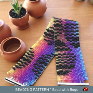 HEAT WAVES:  A Peyote Stitch Beaded Bracelet Pattern by Bead with Bugs