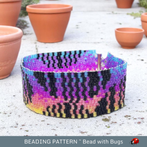 HEAT WAVES:  A Peyote Stitch Beaded Bracelet Pattern by Bead with Bugs