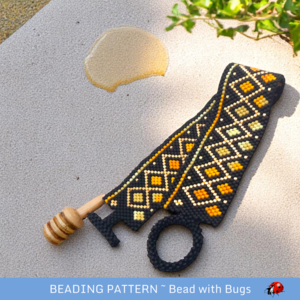 HONEY HARVEST: A Peyote Stitch Beaded Bracelet Pattern by Bead with Bugs