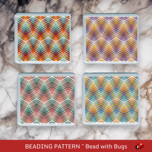 THE HYPNOTIC SET: Peyote Stitch Beaded Coaster Pattern by Bead with Bugs