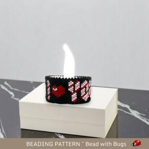 I LOVE YOU: Peyote Stitch Beaded Tea Light Cover Pattern by Bead with Bugs