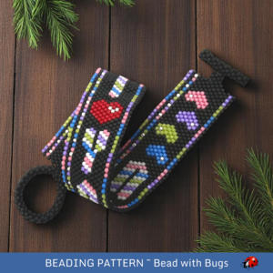 I LOVE YOU: A Peyote Stitch Beaded Bracelet Pattern by Bead with Bugs