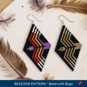 IN FLIGHT:  Brick Stitch Beaded Earrings Pattern by Bead with Bugs