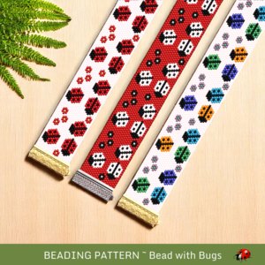 LADYBUG PARADE: A Peyote Stitch Beaded Bracelet Pattern by Bead with Bugs