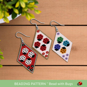 LADYBUG SERIES:  Brick Stitch Beaded Earrings Pattern by Bead with Bugs