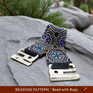 STAINED GLASS FLOWERS:  A Peyote Stitch Beaded Bracelet Pattern by Bead with Bugs