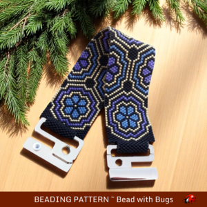 STAINED GLASS FLOWERS:  A Peyote Stitch Beaded Bracelet Pattern by Bead with Bugs