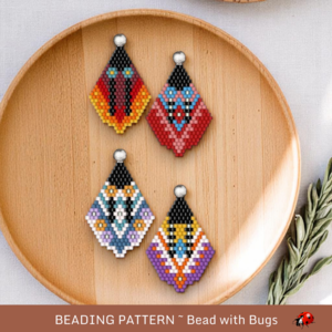 MANY WOMEN:  Brick Stitch Beaded Earrings Pattern by Bead with Bugs