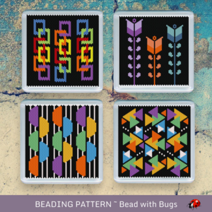 THE BOHO SET: Peyote Stitch Beaded Coaster Pattern by Bead with Bugs