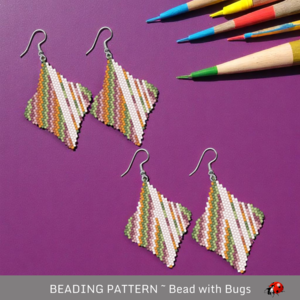 MID CENTURY MODERN:  Brick Stitch Beaded Earrings Pattern by Bead with Bugs