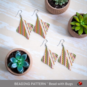 MID CENTURY MODERN:  Brick Stitch Beaded Earrings Pattern by Bead with Bugs