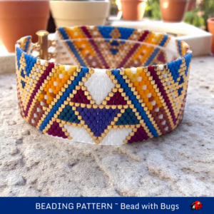 MODERN MOSAIC: A Peyote Stitch Beaded Bracelet Pattern by Bead with Bugs