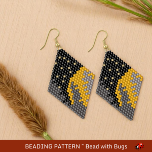 MOON RISE:  Brick Stitch Beaded Earrings Pattern by Bead with Bugs