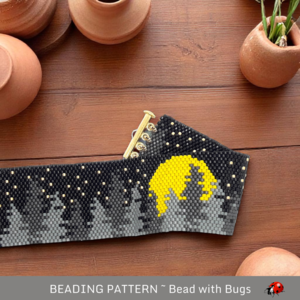 MOON RISE: A Peyote Stitch Beaded Bracelet Pattern by Bead with Bugs
