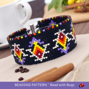 NIGHT HEAT:  A Peyote Stitch Beaded Bracelet Pattern by Bead with Bugs