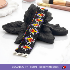 NIGHT HEAT:  A Peyote Stitch Beaded Bracelet Pattern by Bead with Bugs