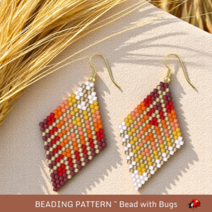 ON FIRE FOR You:  Brick Stitch Beaded Earrings Pattern by Bead with Bugs