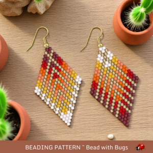 ON FIRE FOR You:  Brick Stitch Beaded Earrings Pattern by Bead with Bugs