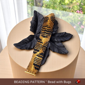 Peyote Stitch Beaded Bracelet Pattern by Bead with Bugs, Out of this world, sophisitcated beaded bracelet design, PDF