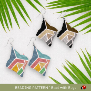 PATCHWORK:  Brick Stitch Beaded Earrings Pattern by Bead with Bugs