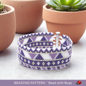 PEACEFUL PURPLE: A Peyote Stitch Beaded Bracelet Pattern by Bead with Bugs
