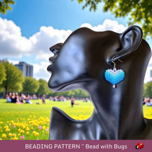 PINK OR AQUA:  Brick Stitch Beaded Earrings Pattern by Bead with Bugs