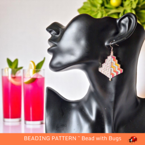 PINK LEMONADE: Peyote Stitch Beaded Earring Pattern by Bead with Bugs