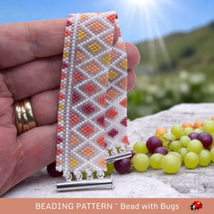 PINK LEMONADE:  A Peyote Stitch Beaded Bracelet Pattern by Bead with Bugs