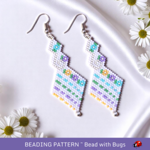 PRETTY PASTELS:  Brick Stitch Beaded Earrings Pattern by Bead with Bugs