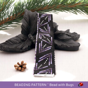 PURPLE VIBE: A Peyote Stitch Beaded Bracelet Pattern by Bead with Bugs