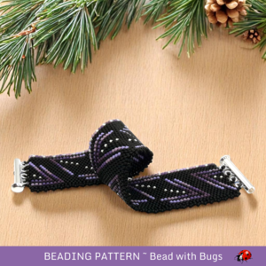 PURPLE VIBE: A Peyote Stitch Beaded Bracelet Pattern by Bead with Bugs