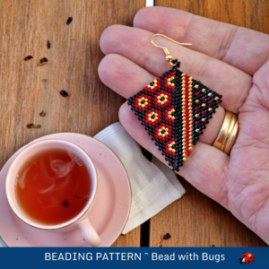 RED AND BLACK: Peyote Stitch Beading Pattern by Bead with Bugs
