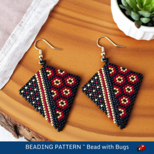 RED AND BLACK: Peyote Stitch Beading Pattern by Bead with Bugs