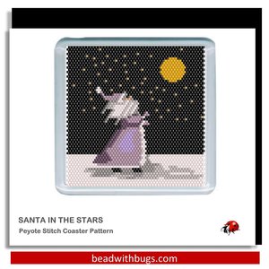 SANTA COLLECTION:  Beaded Coaster Pattern Set