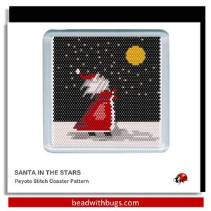 SANTA COLLECTION:  Beaded Coaster Pattern Set