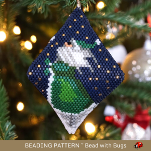 SANTA in the STARS: 3D Peyote Stitch Beaded Pod Pattern by Bead with Bugs