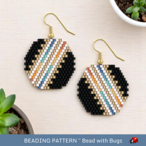 SHADOW AND LIGHT:  Brick Stitch Beaded Earrings Pattern by Bead with Bugs