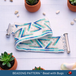 SHATTERED: A Peyote Stitch Beaded Bracelet Pattern by Bead with Bugs
