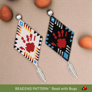 SILENCED:  Brick Stitch Beaded Earrings Pattern by Bead with Bugs
