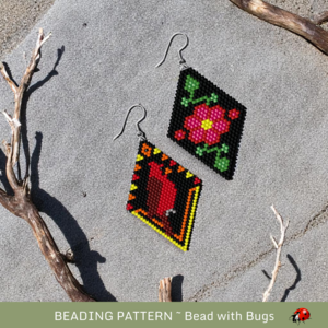 SIMPLE PLEASURES:  Brick Stitch Beaded Earrings Pattern by Bead with Bugs